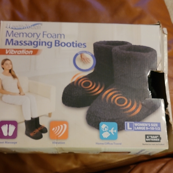 Health Touch Shoes - Homedics Memory Foam Massaging Booties - Black and Orange
